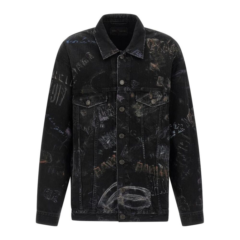 Balenciaga Black Cotton Denim Men's Jacket